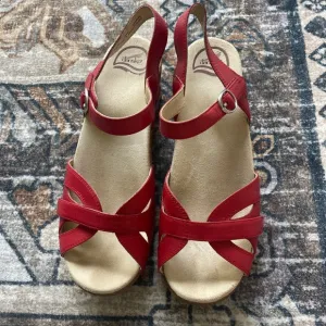 Dansko Season Red Platform Sandals