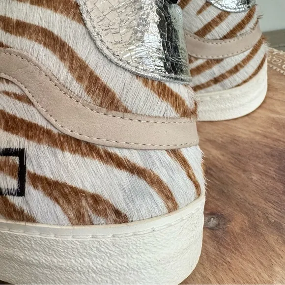 D.A.T.E. Women’s Hawk Animalier Zebra Luxury Fashion‎ High Top Sneakers Sz 7