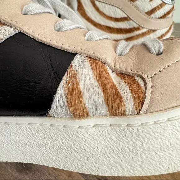 D.A.T.E. Women’s Hawk Animalier Zebra Luxury Fashion‎ High Top Sneakers Sz 7