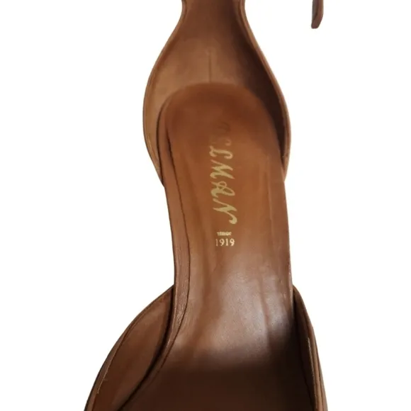 Delman Vintage Camel Brown Leather Pumps