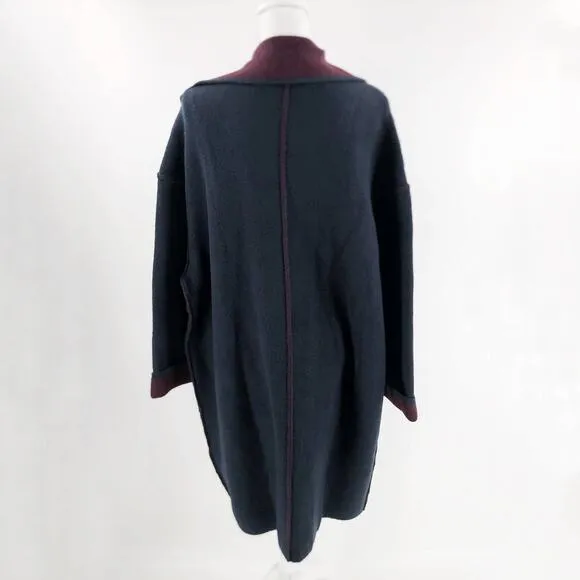 Diesel Overcoat Bice Jacket Dark Blue Knitted Women's Sz L NWT $360