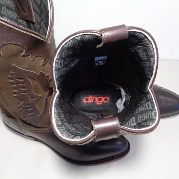 Dingo Size 10 M  SILVERLAKE Brown Leather Cowboy Western Boots New Men's Shoes