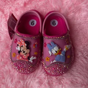 Disney Kids Pink Clogs with Minnie and Daisy