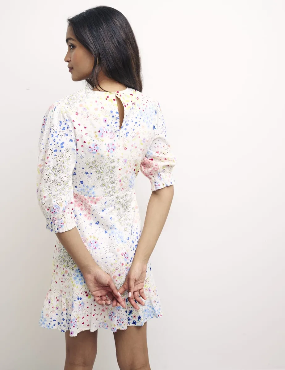 Ditsy Floral Serena Broderie Mini Dress