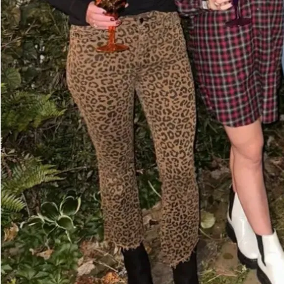 DL1961 High Rise Jeans Cropped Jaguar Animal Print Jeans 25