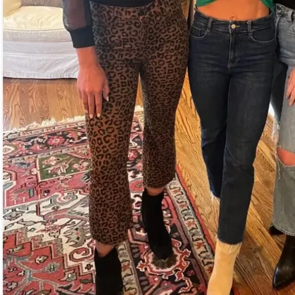 DL1961 High Rise Jeans Cropped Jaguar Animal Print Jeans 25