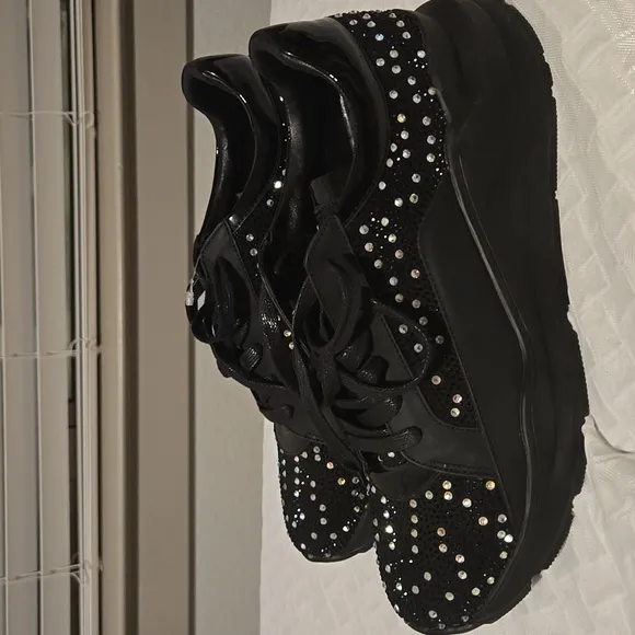 DNA Shoes - The Shine Edition - Black And Multi Stones Sparkly Sneakers Size 43