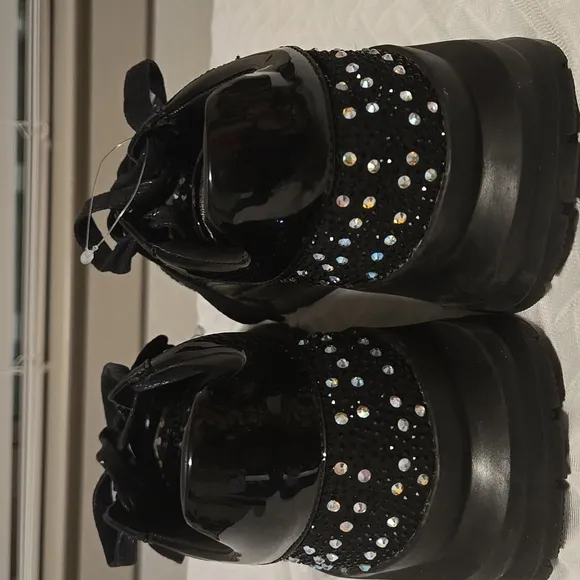 DNA Shoes - The Shine Edition - Black And Multi Stones Sparkly Sneakers Size 43