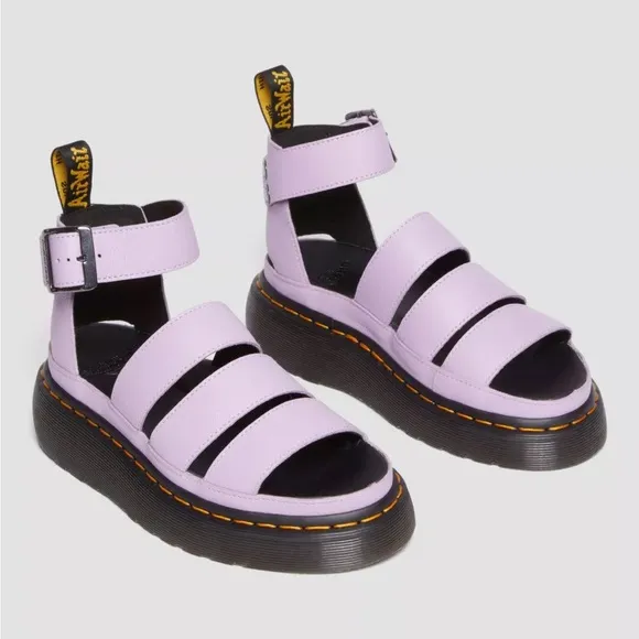 Doc Marten Clarissa II platform strap sandals size 6 in lilac