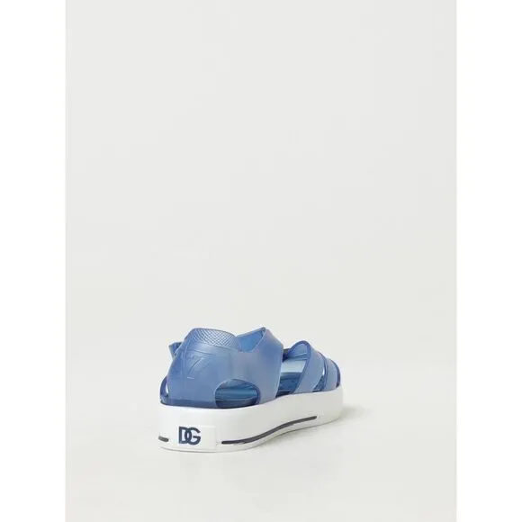 Dolce &amp; Gabbana Kids Jelly Sandals Platform Buckle Blue Footwear