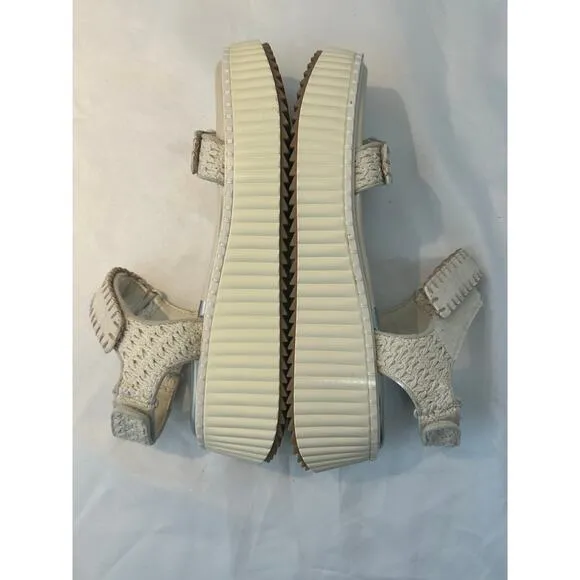 Dolce Vita Debra Suede Platform Banded Sandals Size 9.5 Ivory.  NWT