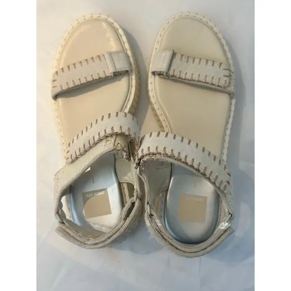 Dolce Vita Debra Suede Platform Banded Sandals Size 9.5 Ivory.  NWT