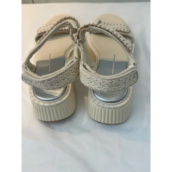 Dolce Vita Debra Suede Platform Banded Sandals Size 9.5 Ivory.  NWT