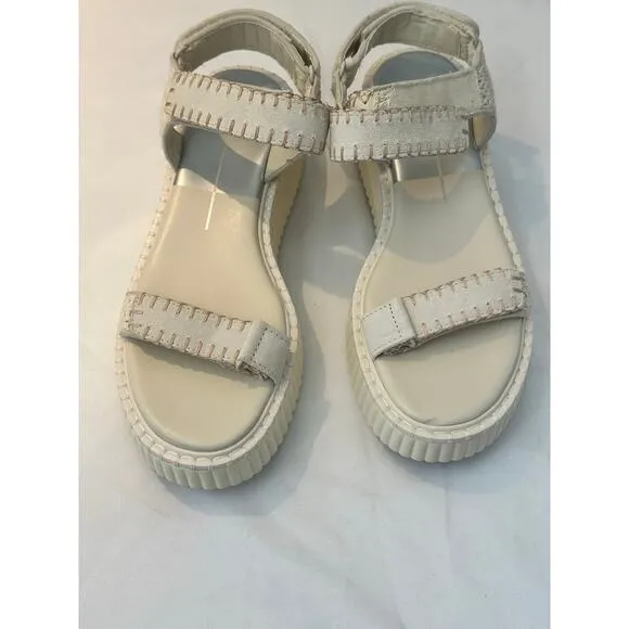Dolce Vita Debra Suede Platform Banded Sandals Size 9.5 Ivory.  NWT