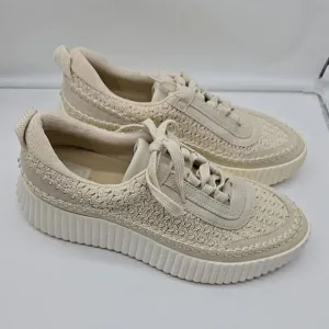 Dolce Vita Dolen Womens Shoes Beige Knit Sneakers Chunky Low Top Fashion US 8.5