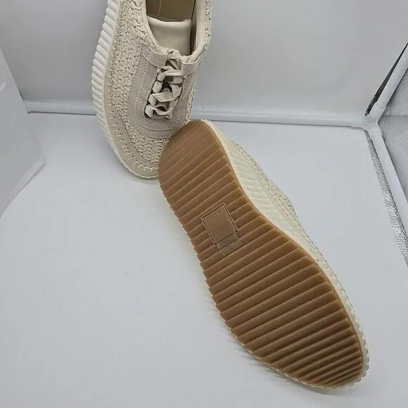 Dolce Vita Dolen Womens Shoes Beige Knit Sneakers Chunky Low Top Fashion US 8.5