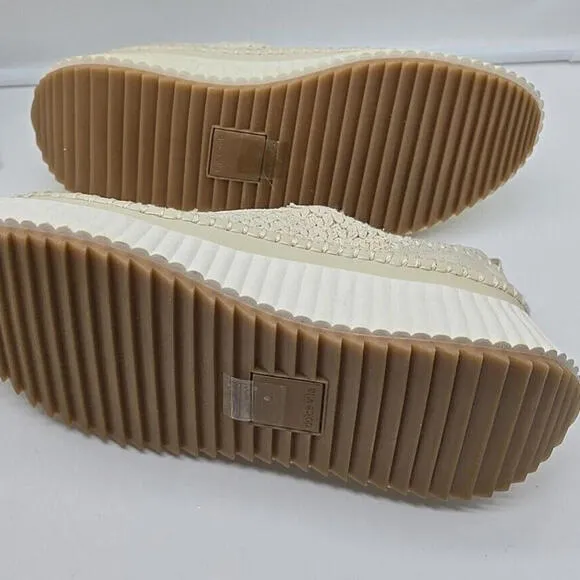 Dolce Vita Dolen Womens Shoes Beige Knit Sneakers Chunky Low Top Fashion US 8.5