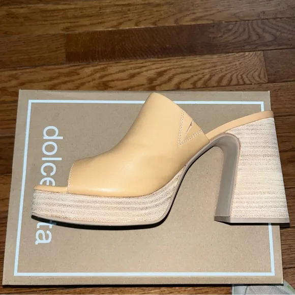 Dolce Vita Lukas Platform Leather Heeled Sandals Tan Sand Women’s Size 10