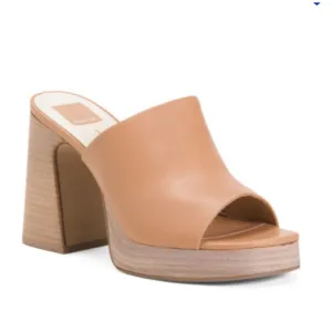 Dolce Vita Lukas Platform Leather Heeled Sandals Tan Sand Women’s Size 10