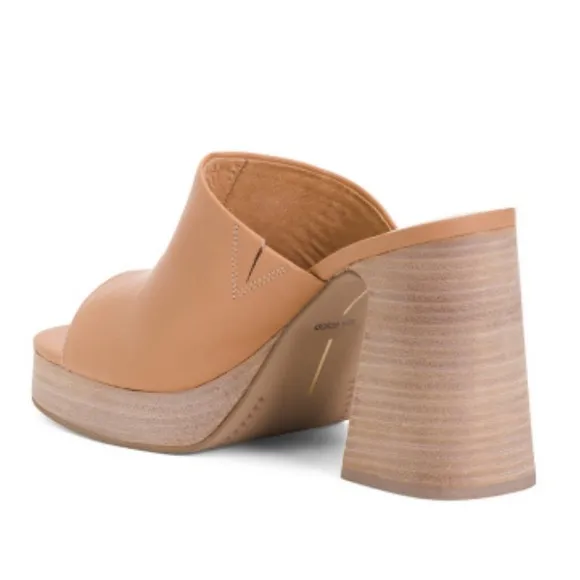 Dolce Vita Lukas Platform Leather Heeled Sandals Tan Sand Women’s Size 10
