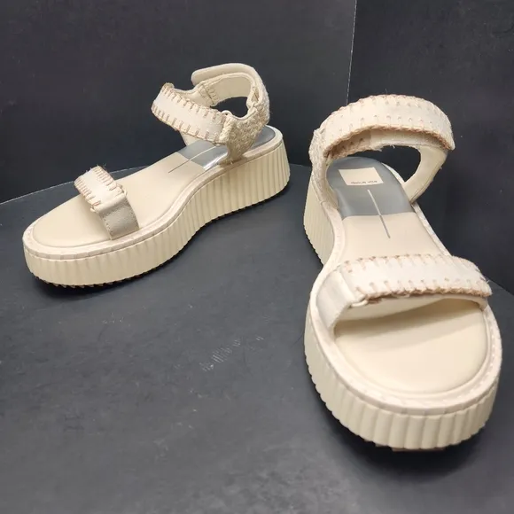 Dolce Vita sandals women's 8.5 ivory suede Debra chunky platform strappy new$130