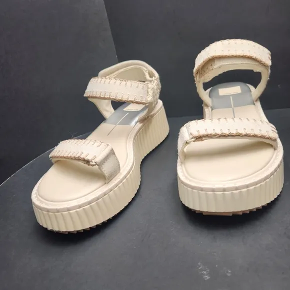 Dolce Vita sandals women's 8.5 ivory suede Debra chunky platform strappy new$130
