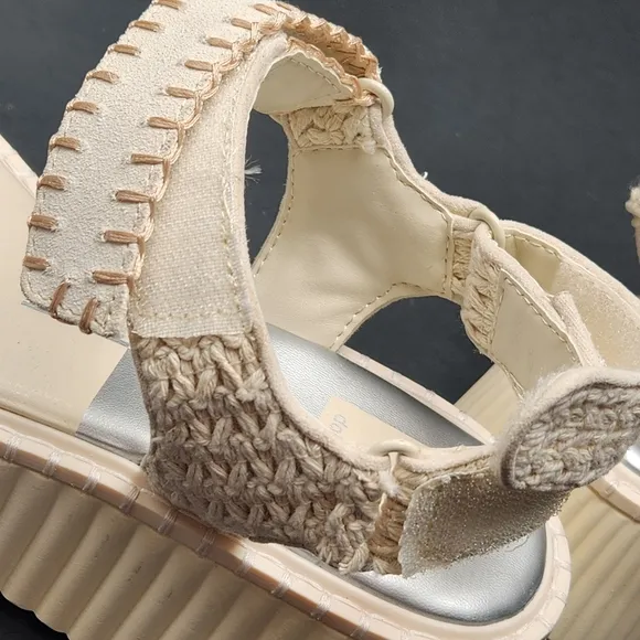 Dolce Vita sandals women's 8.5 ivory suede Debra chunky platform strappy new$130