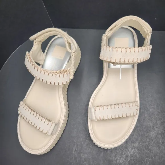 Dolce Vita sandals women's 8.5 ivory suede Debra chunky platform strappy new$130