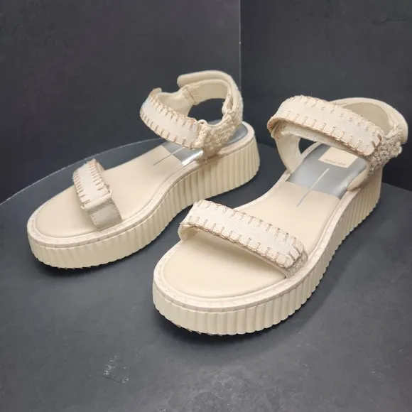 Dolce Vita sandals women's 8.5 ivory suede Debra chunky platform strappy new$130