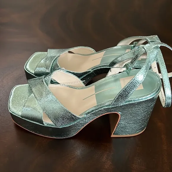 Dolce Vita Wessi Crackled Platform Block Heel Dress Sandals