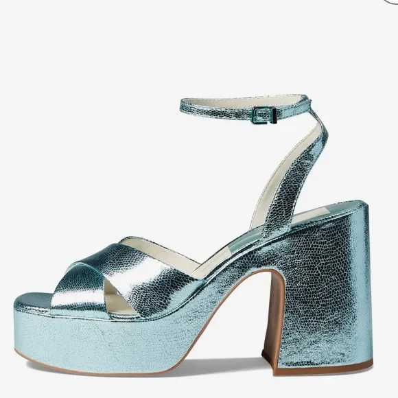 Dolce Vita Wessi Crackled Platform Block Heel Dress Sandals