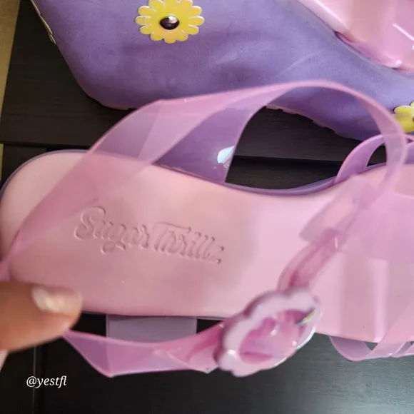 Dolls Kill Daisies Jelly Sandals Size 6