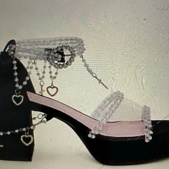 Dolls Kill, Sugar Thrills, Holy Revelation Black Platform Sandals, size 6M. NWT