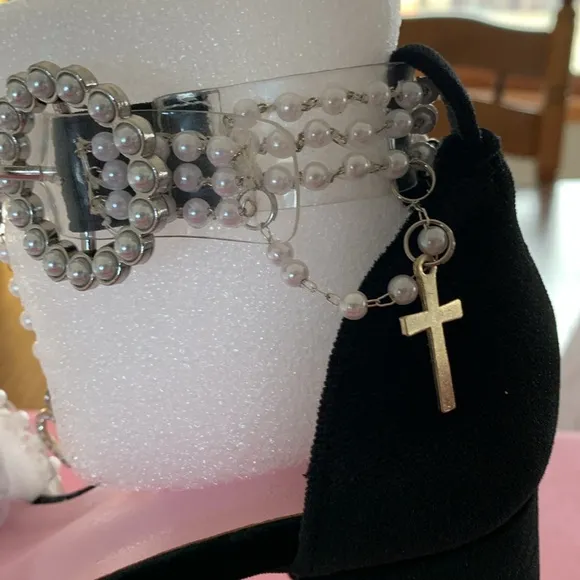 Dolls Kill, Sugar Thrills, Holy Revelation Black Platform Sandals, size 6M. NWT