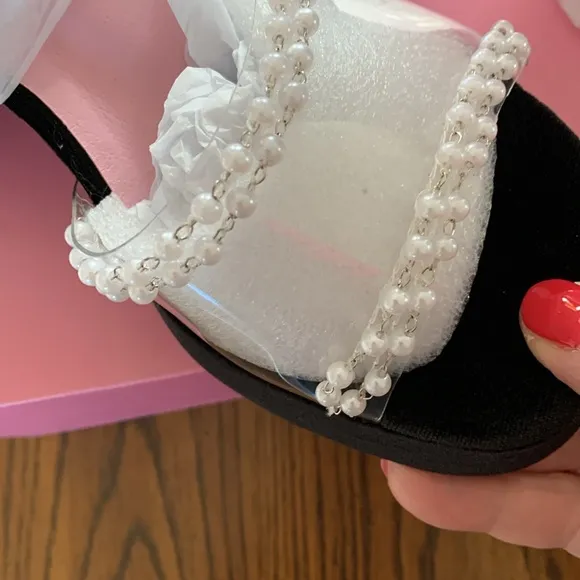 Dolls Kill, Sugar Thrills, Holy Revelation Black Platform Sandals, size 6M. NWT