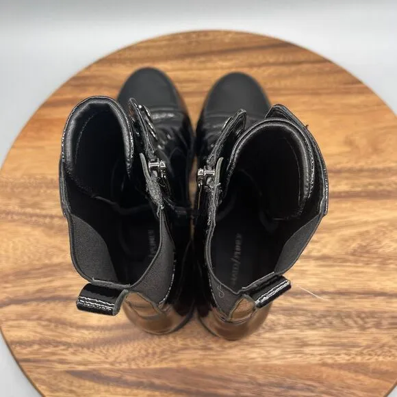 Donald J Pliner Camren Womens Size 8 M Black Patent Leather Combat Boots