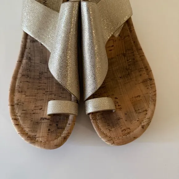 Donald J Pliner Gyer2 Leather Metallic Wedge Shoes SZ 10