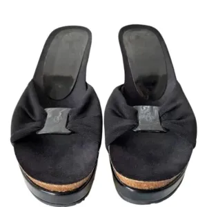 Donald J Pliner Slip-On Wedge Heel Sandals in Black Size 7.5 M