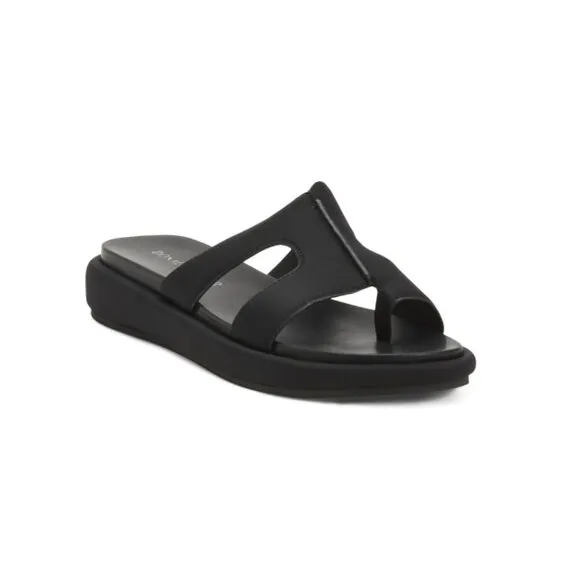 DONALD PLINER Black Addara Platform Flat Sandals