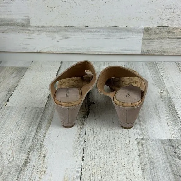 Donald Pliner Myrtle womens 10 tan leather slip on cork wedge sandal new