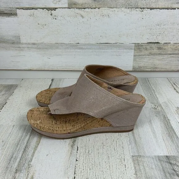 Donald Pliner Myrtle womens 10 tan leather slip on cork wedge sandal new