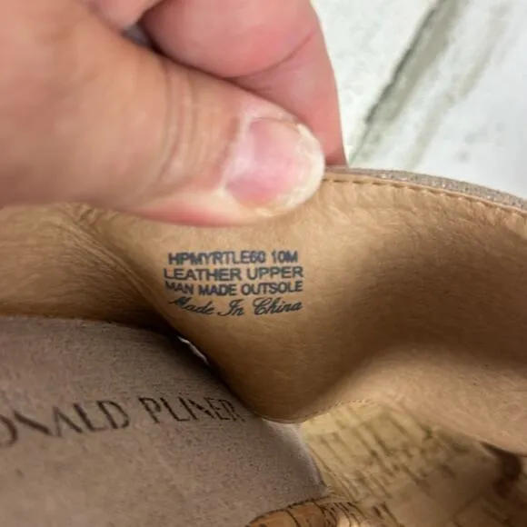 Donald Pliner Myrtle womens 10 tan leather slip on cork wedge sandal new