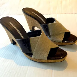 Donald Pliner Shoes Cork Wedge Sandals Sli…