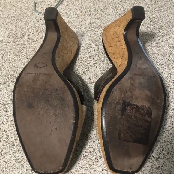 Donald Pliner Shoes Cork Wedge Sandals Sli…