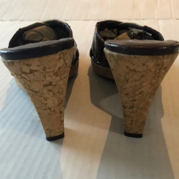 Donald Pliner Shoes Cork Wedge Sandals Sli…