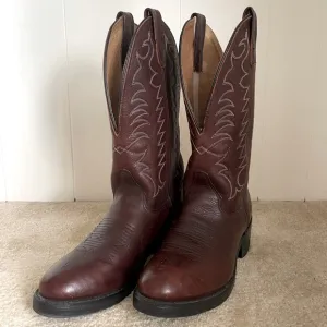 Double H 3251 - 12&quot; Deep Dip Leather Western Cowboy Boots - Sz 7.5M/9W
