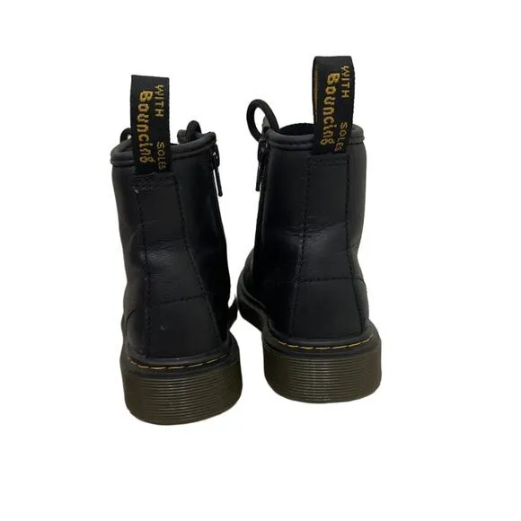 Dr. Marten Shoes Lace Up Black Leather Boots Size Youth 13