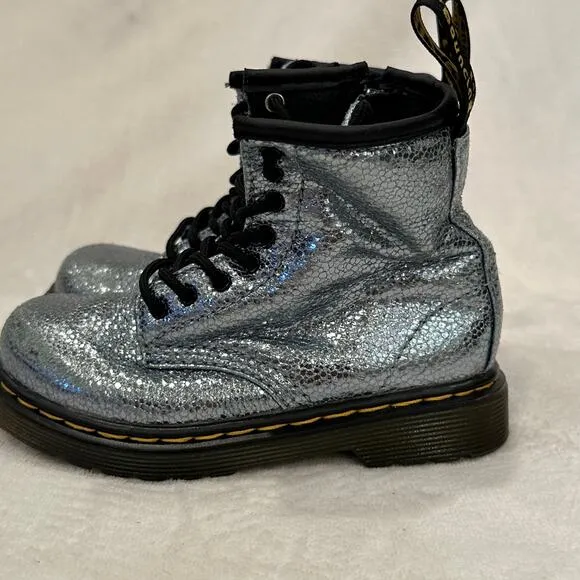 Dr. Martens 1460 Boots sz 9 Metallic Silver Boots