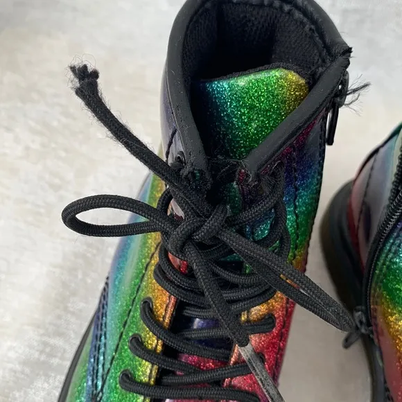 Dr. Martens 1460 Ombré Glitter Rainbow Kids Combat Boots