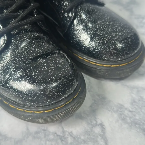Dr. Martens 1460 Youth kid girls Black Cosmic Glitter Black Boots size 2